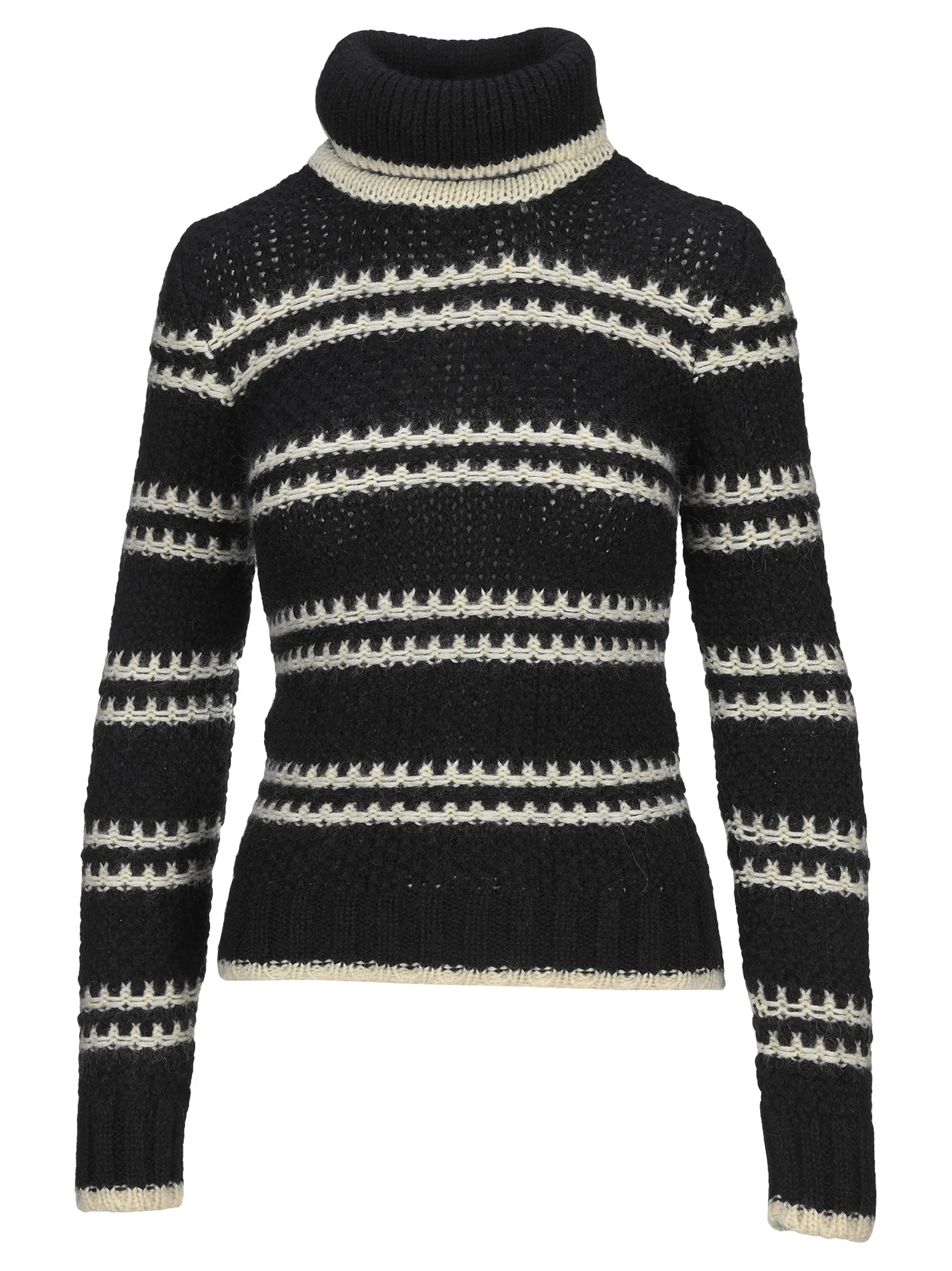 Saint Laurent Striped Turtleneck Knit Jumper