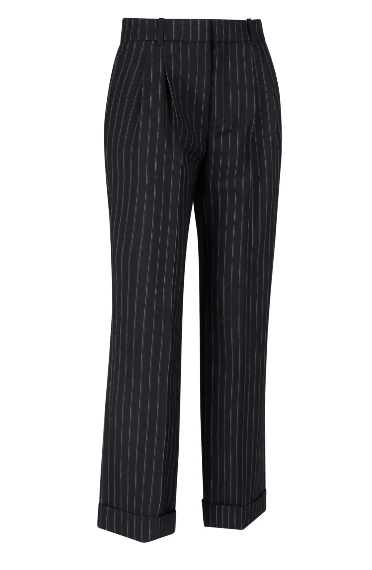 Saint Laurent Striped Wide Leg Trousers