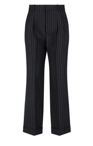 Saint Laurent Striped Wide Leg Trousers