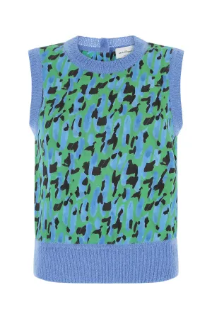Salvatore Ferragamo Leopard Printed Knit Vest