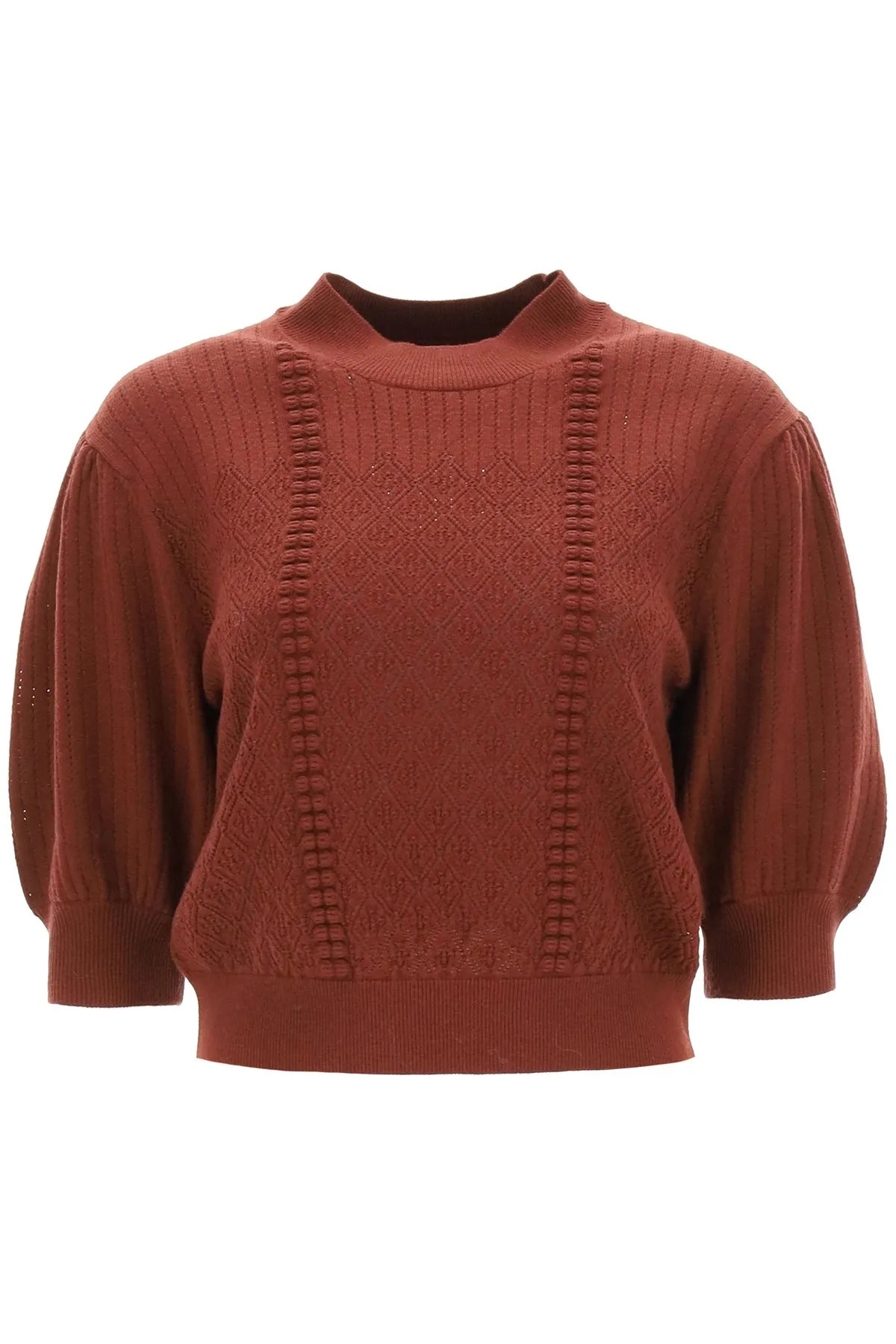 See By Chlo Puff-Sleeve Knitted Sweater
