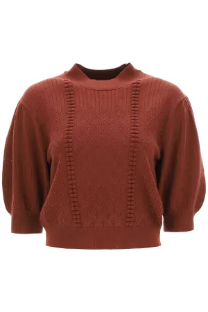 See By Chlo Puff-Sleeve Knitted Sweater