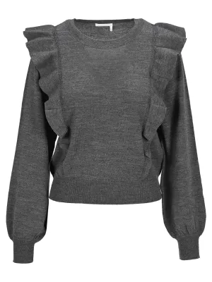 See By Chlo Ruffled Knit Jumper