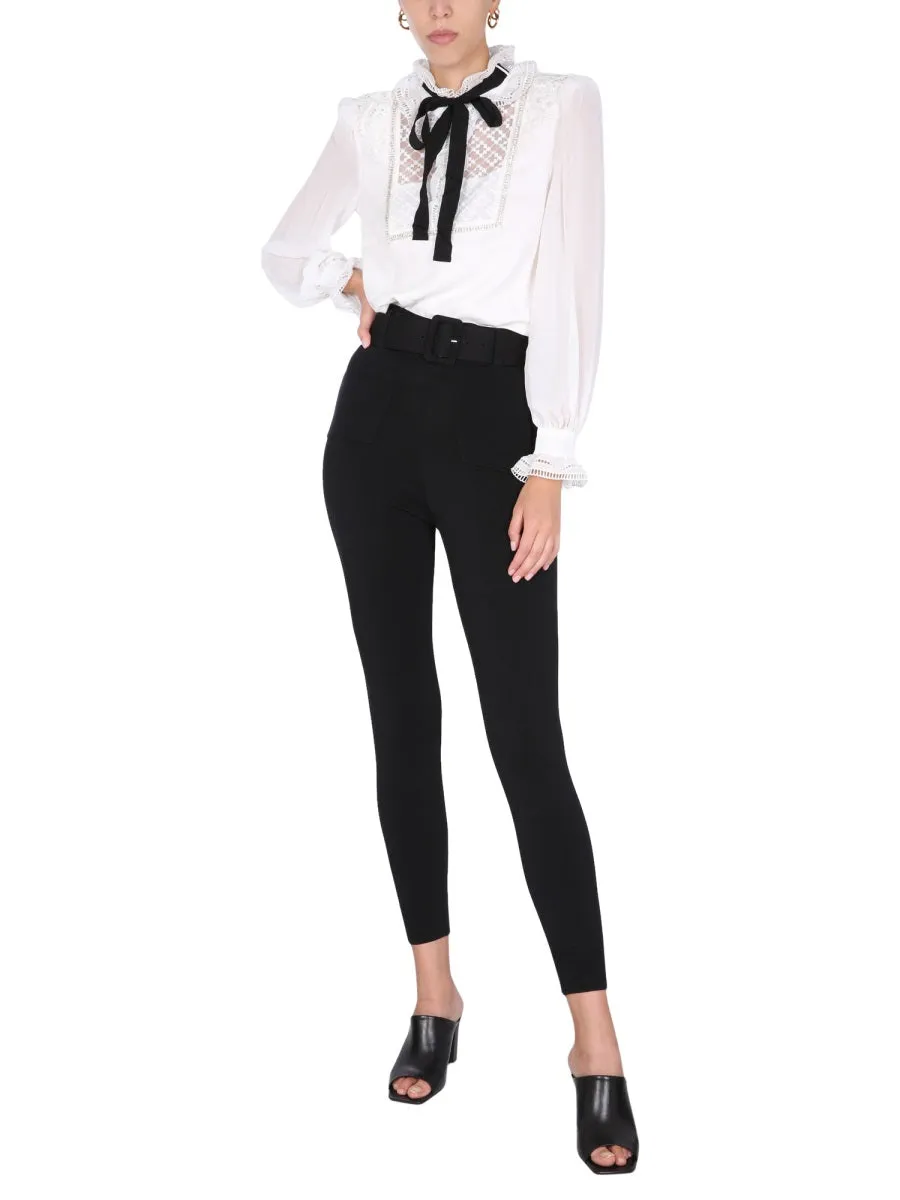 Self-Portrait Belted Tapered Pants
