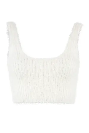 Self-Portrait Cropped Sleeveless Knit Top