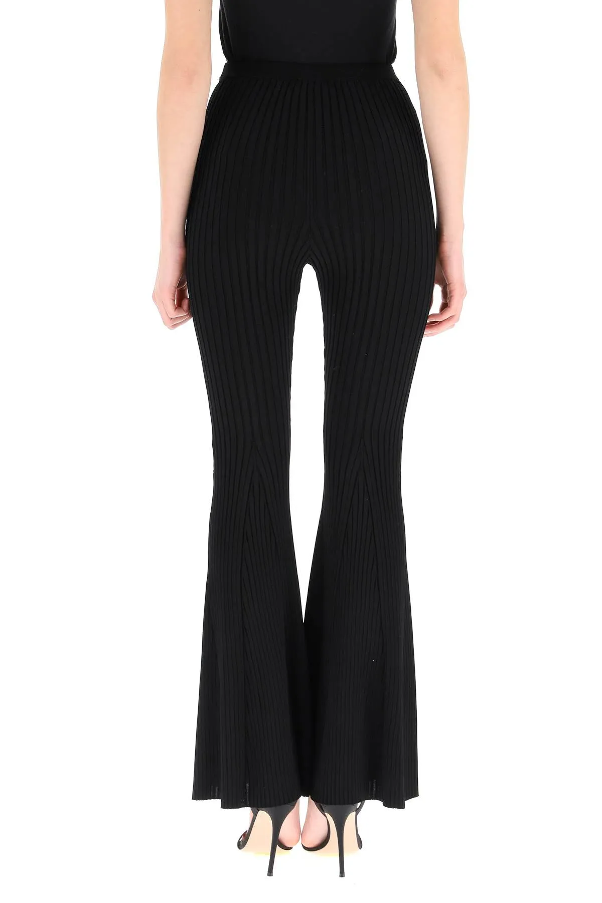 Self-Portrait Flared Leg Knit Trousers