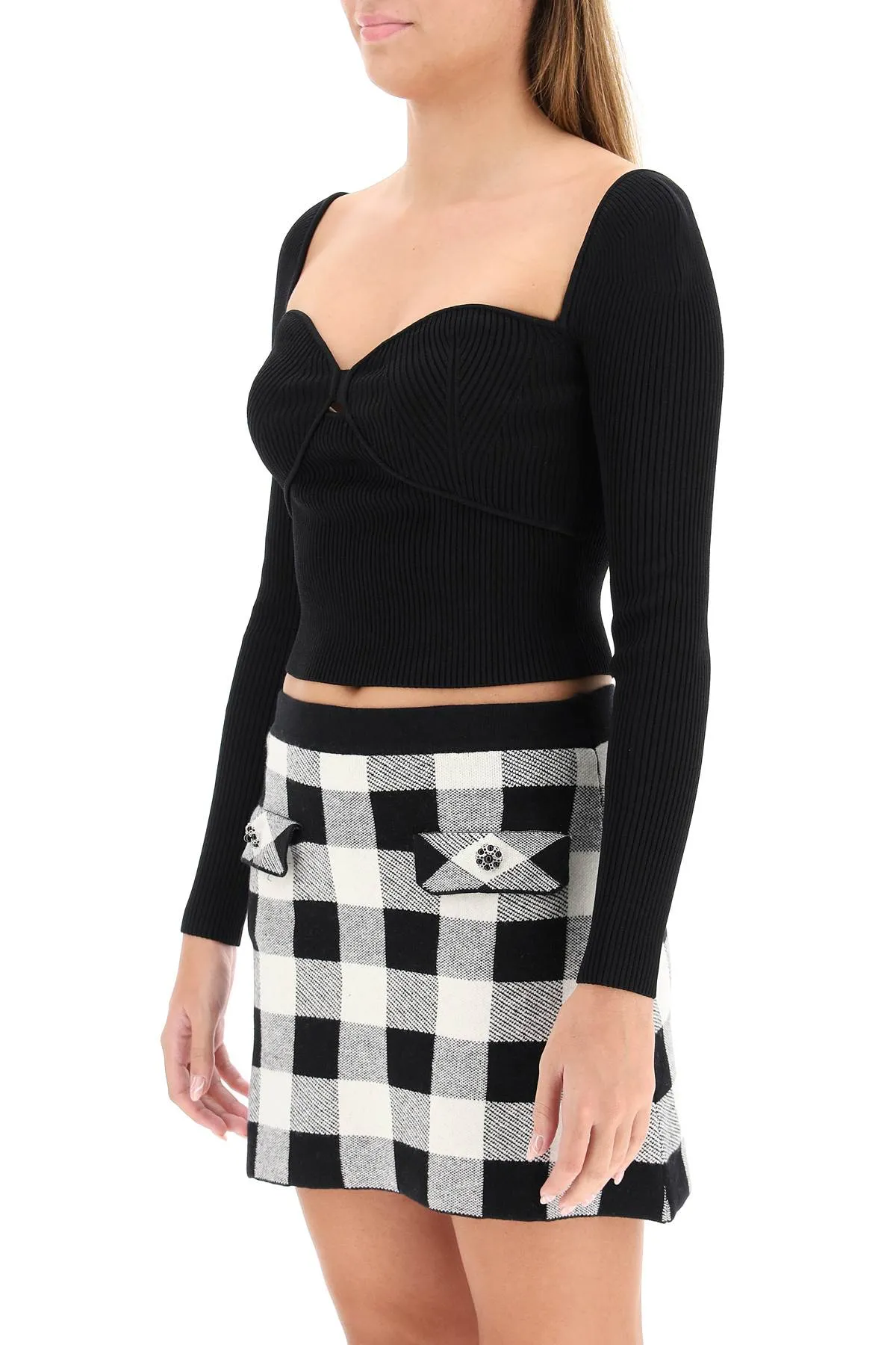Self-Portrait Knit Rib Top