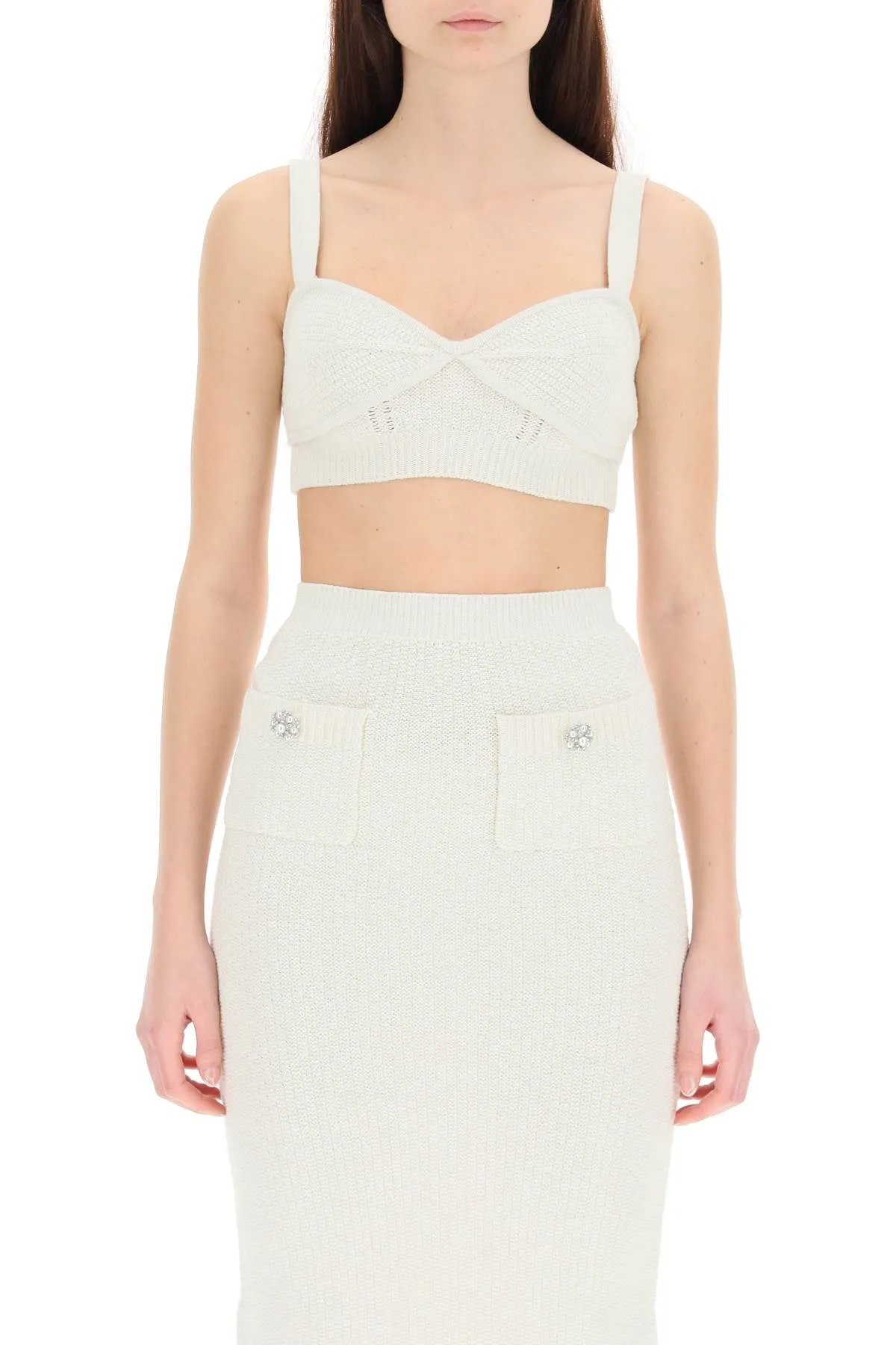 Self-Portrait Ribbed Hem Knit Bralette