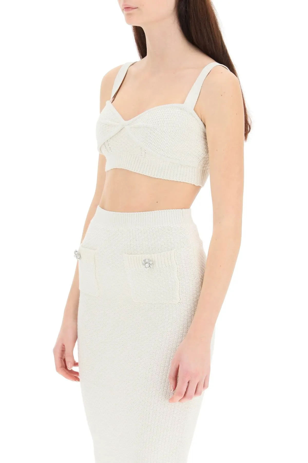 Self-Portrait Ribbed Hem Knit Bralette
