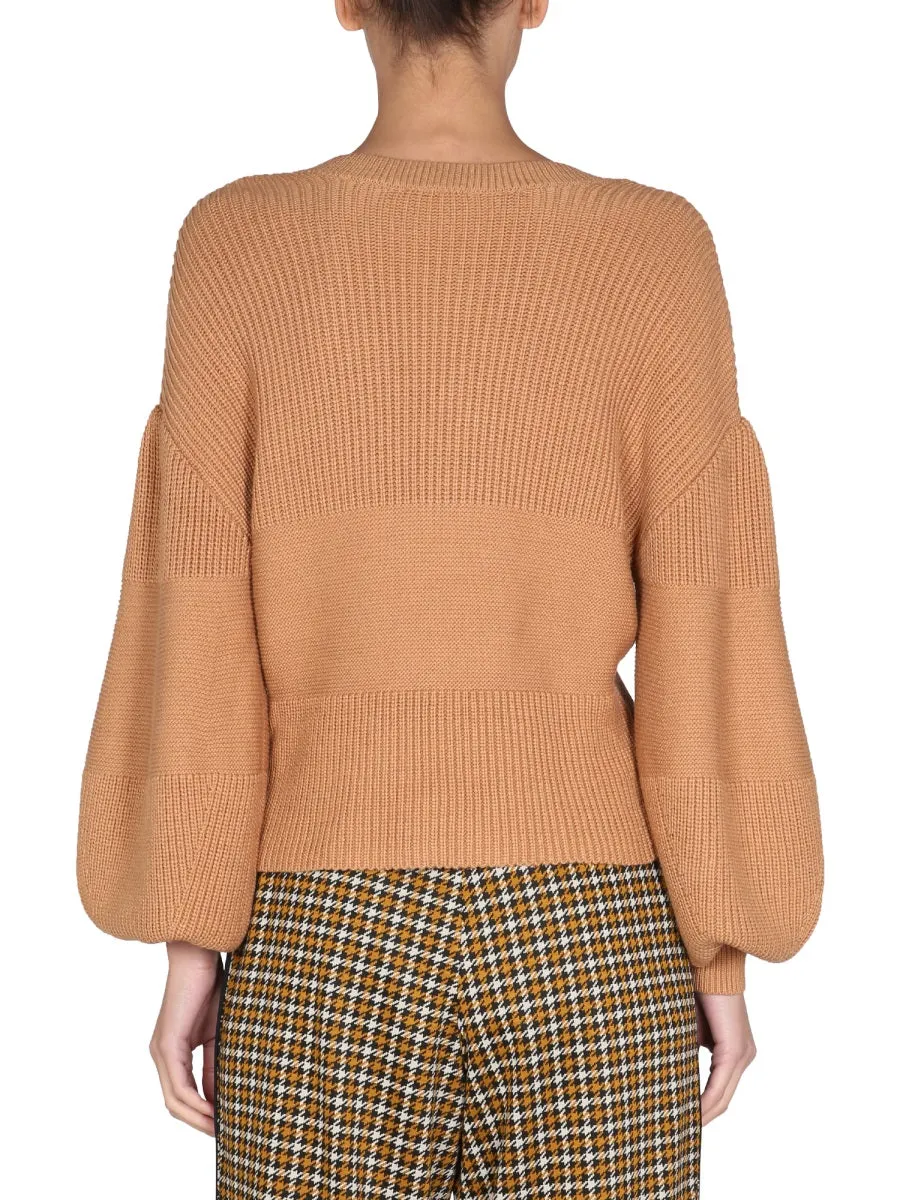 Staud Rye V-Neck Ribbed Sweater