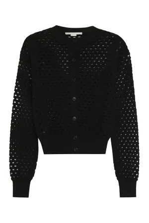 Stella McCartney Mesh Knit Crewneck Cardigan