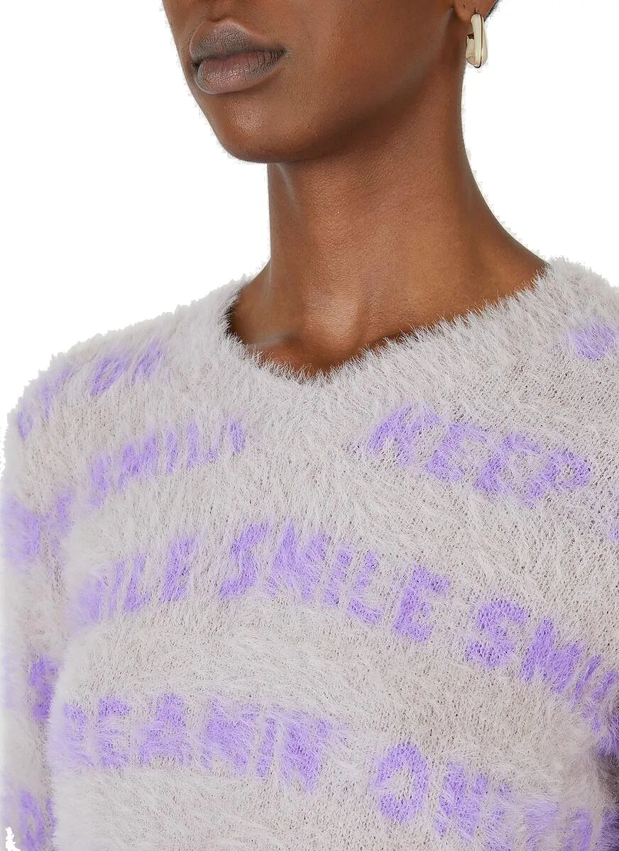 Stella McCartney Slogan Intarsia Fluffy Sweater