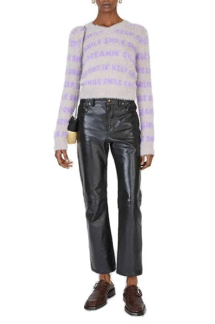 Stella McCartney Slogan Intarsia Fluffy Sweater
