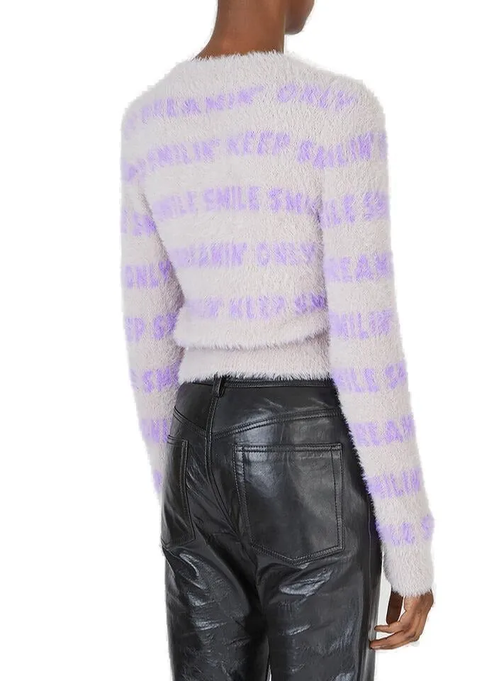 Stella McCartney Slogan Intarsia Fluffy Sweater