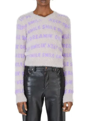 Stella McCartney Slogan Intarsia Fluffy Sweater