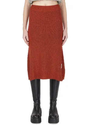 Sunnei Logo Patch Knit Midi Skirt