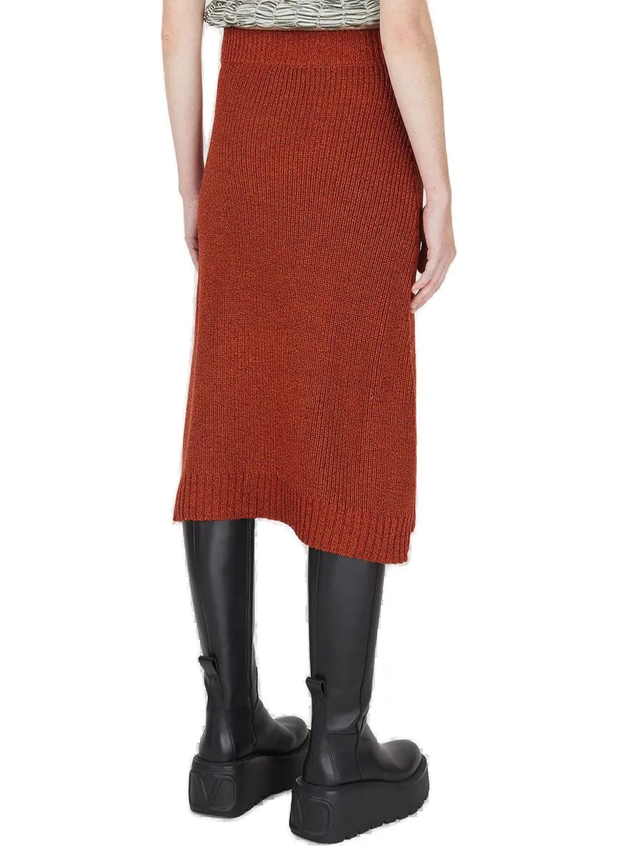 Sunnei Logo Patch Knit Midi Skirt