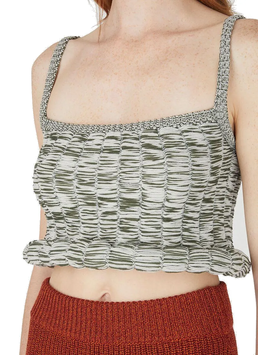 Sunnei Ribbed Knit Rolled Crop Top