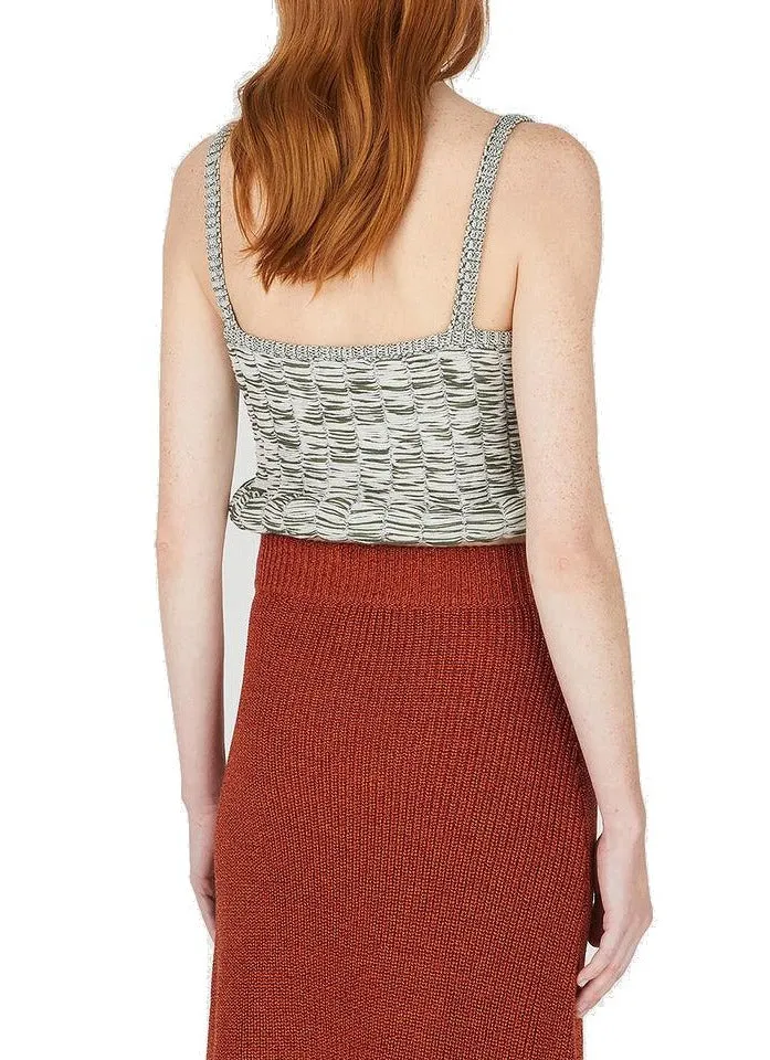 Sunnei Ribbed Knit Rolled Crop Top