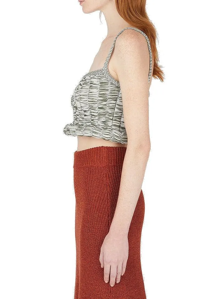 Sunnei Ribbed Knit Rolled Crop Top