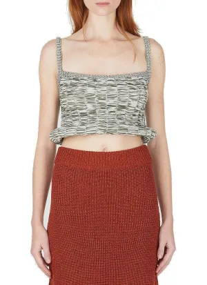 Sunnei Ribbed Knit Rolled Crop Top