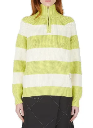 Sunnei Striped High Neck Zipped Sweater