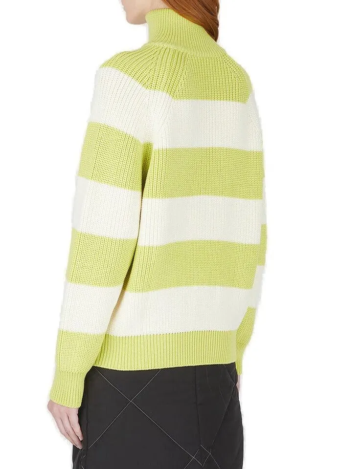Sunnei Striped High Neck Zipped Sweater