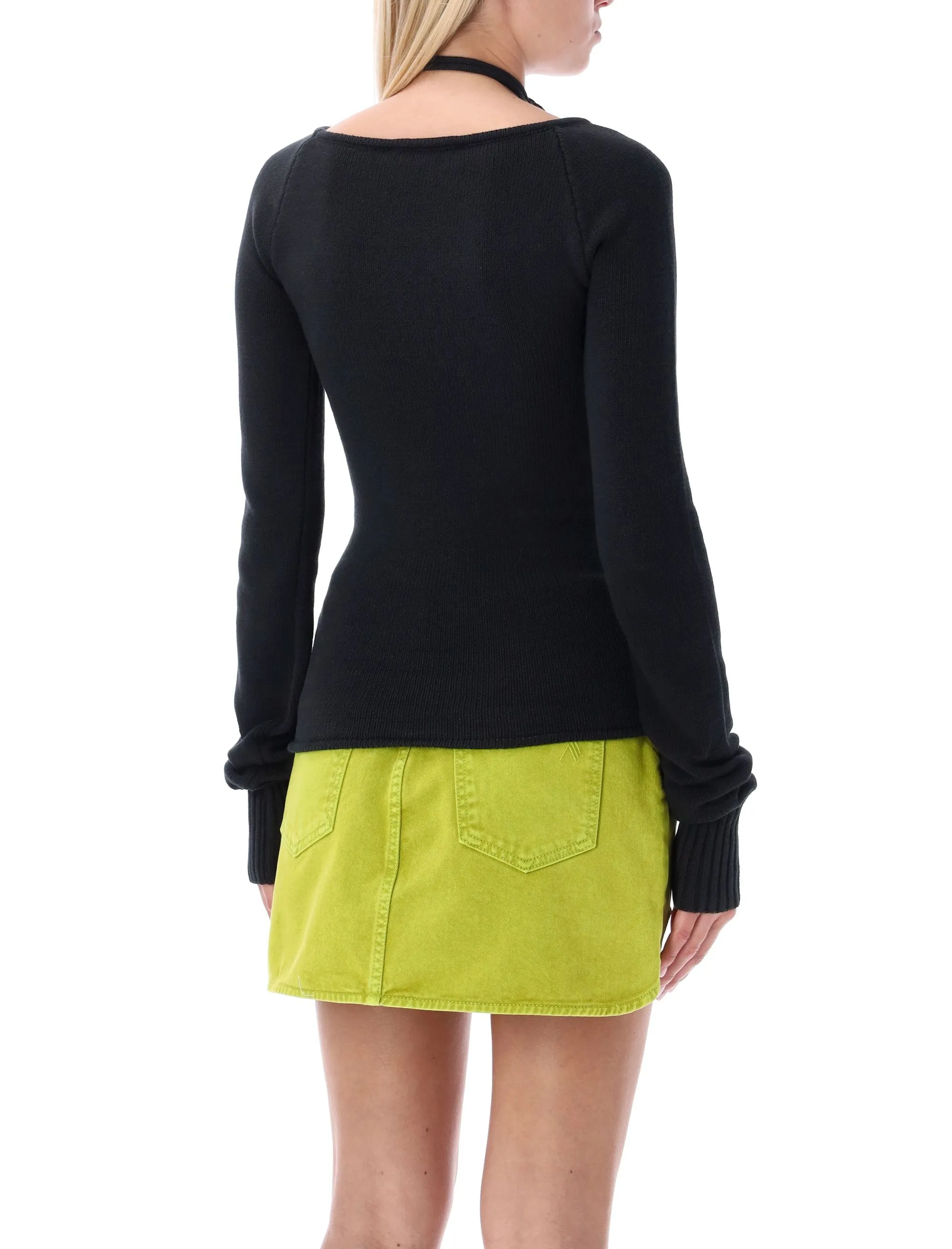 The Attico Tie-Neck Knit Top
