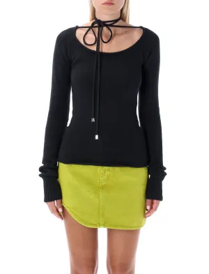 The Attico Tie-Neck Knit Top