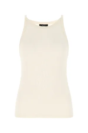 Theory Ribbed Knit Cropped Halter Tank