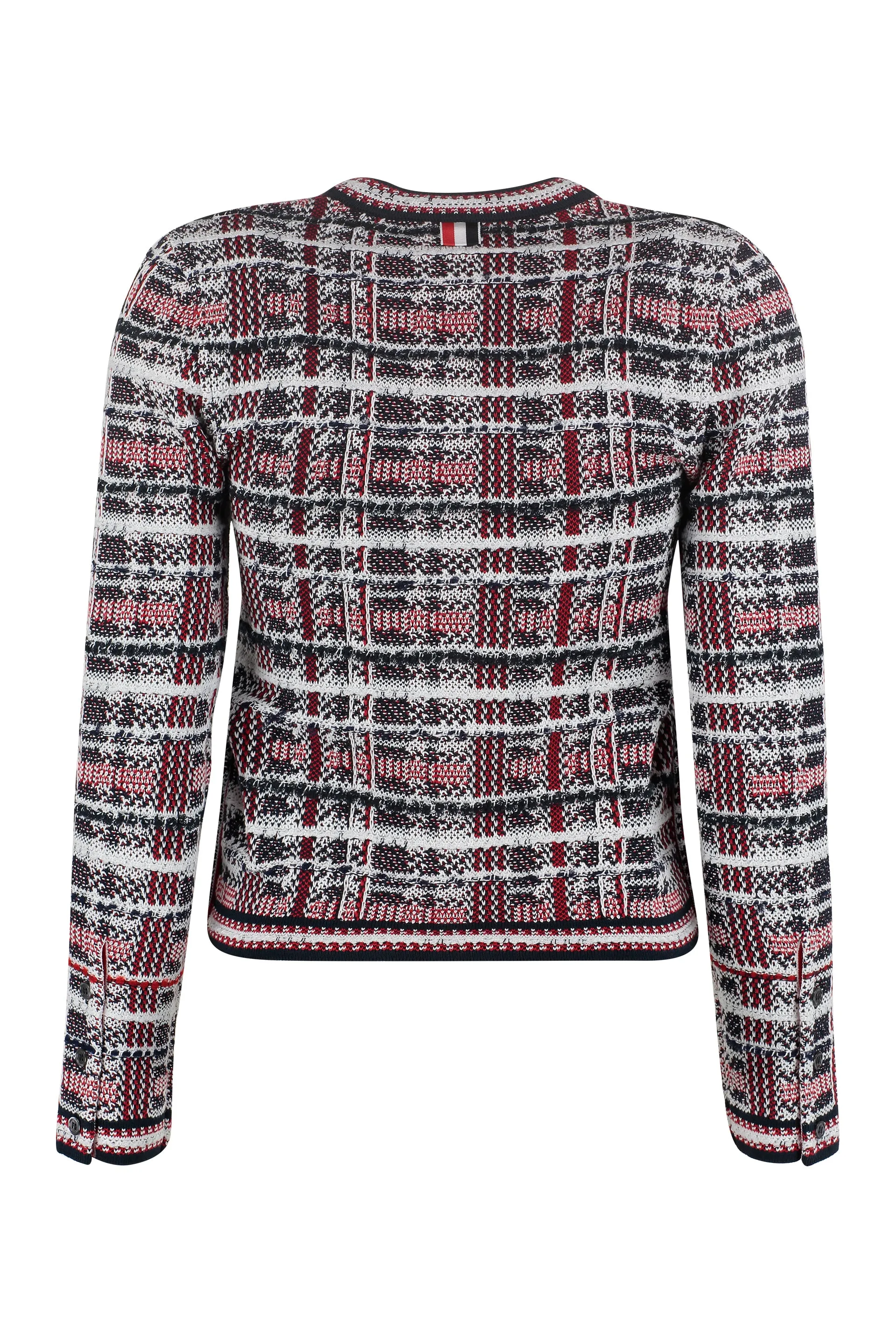 Thom Browne Jacquard V-Neckt Knit Cardigan