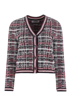 Thom Browne Jacquard V-Neckt Knit Cardigan