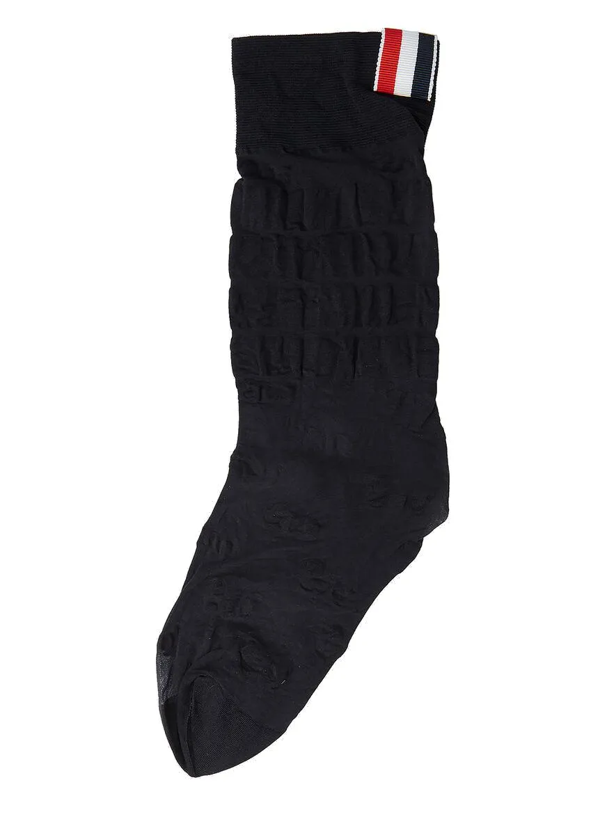 Thom Browne Logo Tag Graphio Motif Socks