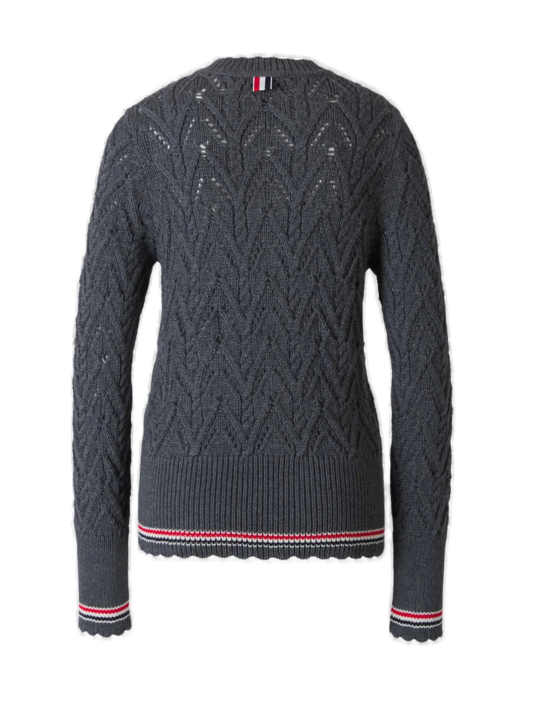 Thom Browne Pointelle-Knit Crewneck Sweater