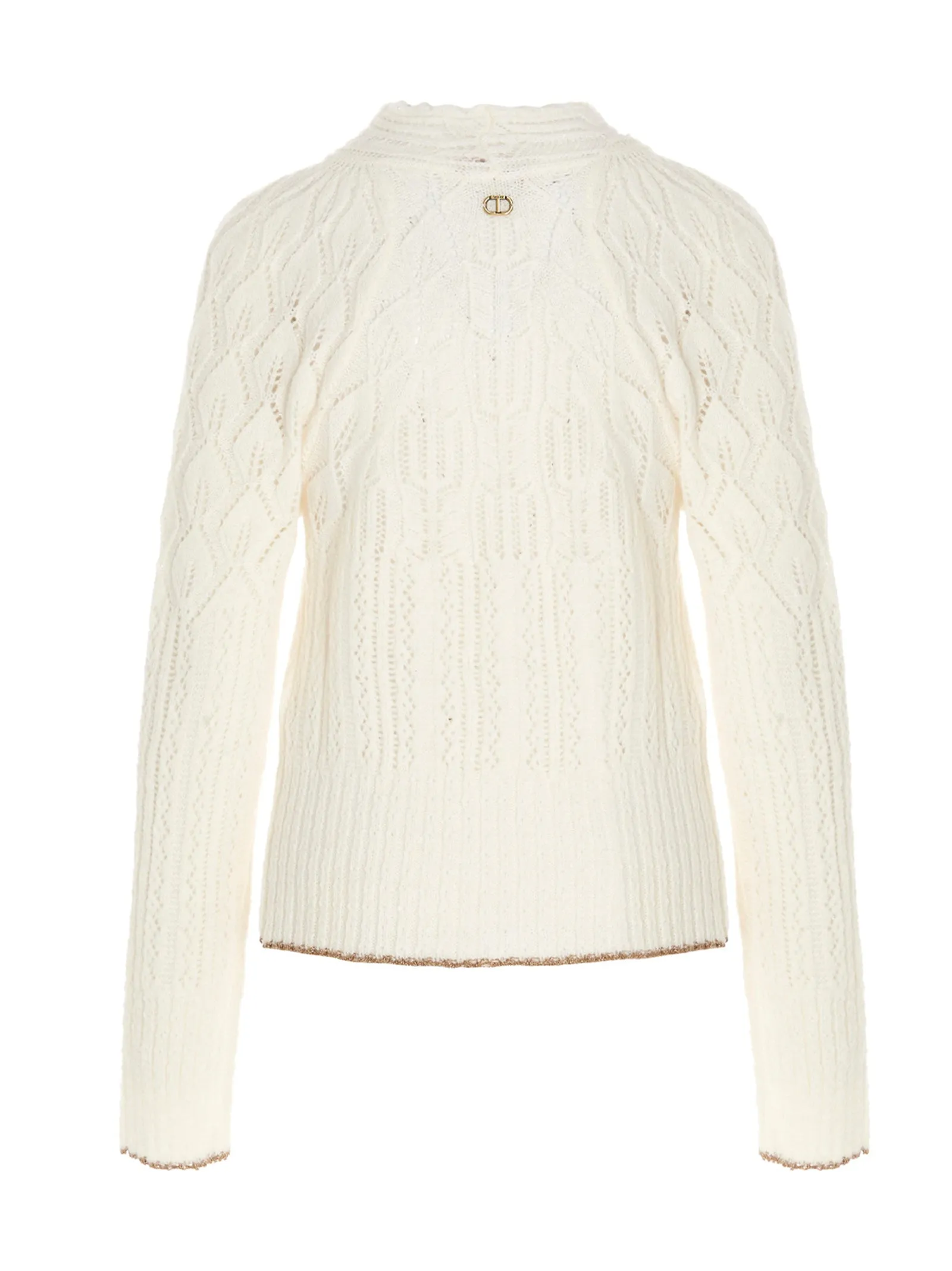 TWINSET Semi-Sheer Crewneck Knit Jumper