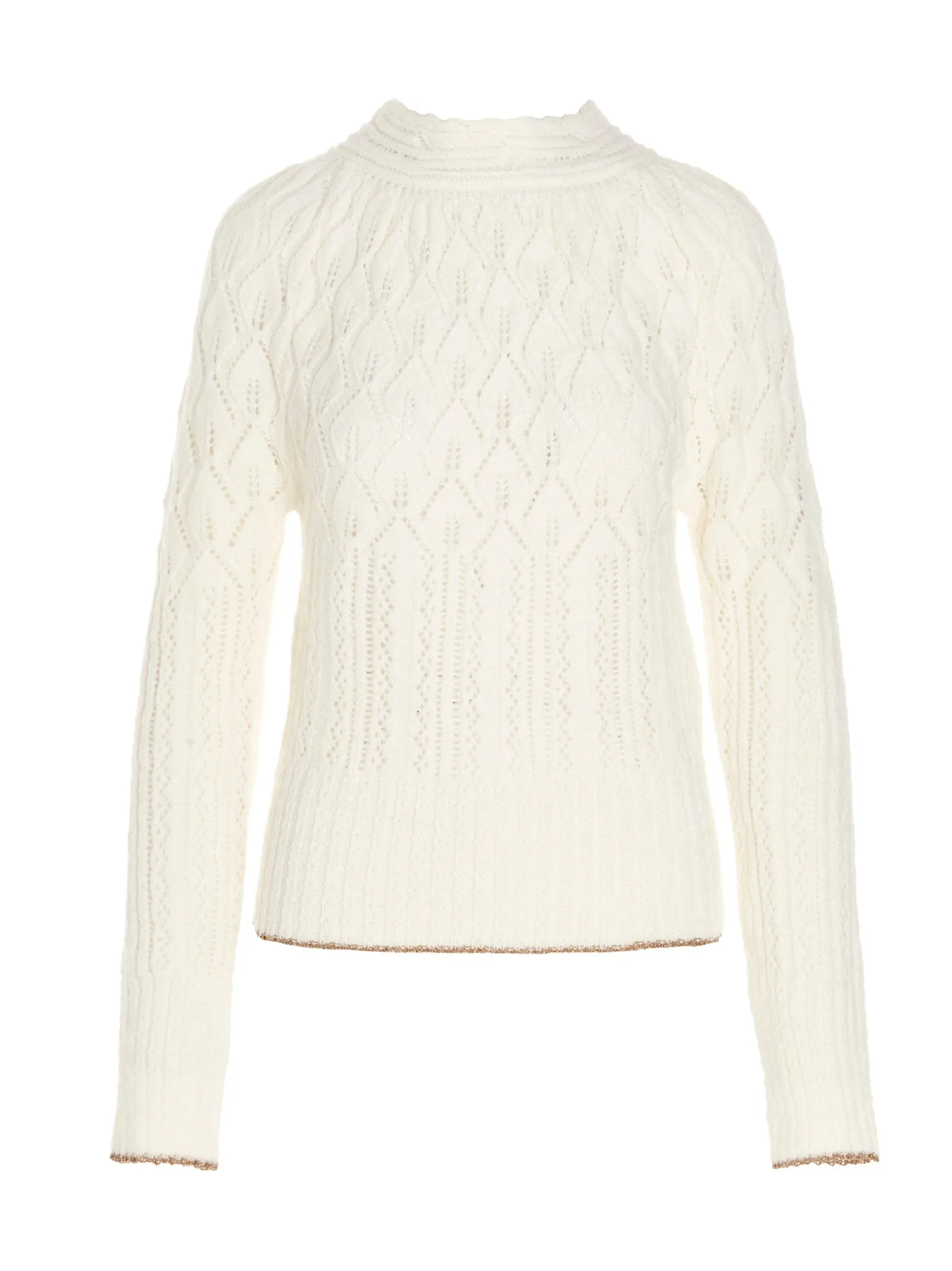 TWINSET Semi-Sheer Crewneck Knit Jumper