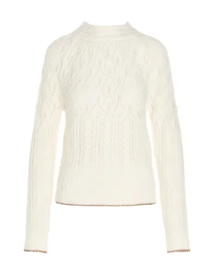 TWINSET Semi-Sheer Crewneck Knit Jumper