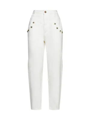 TWINSET Stud Embellished Cropped Trousers