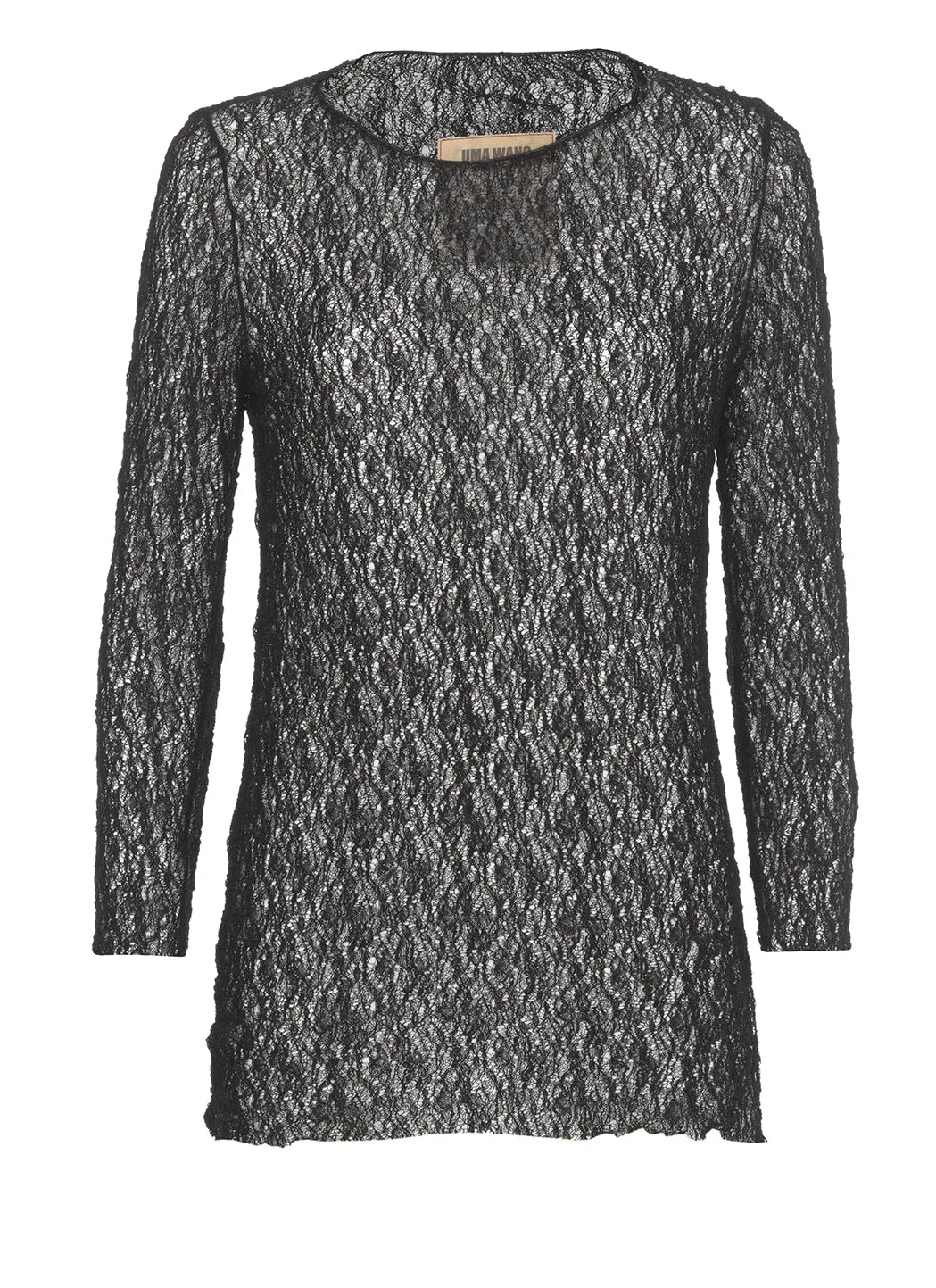 Uma Wang Crewneck Long-Sleeved Lace Sweater