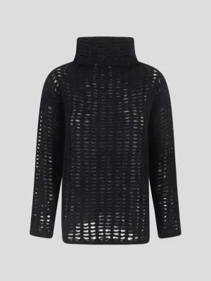 Uma Wang Open-Knit Turtleneck Jumper