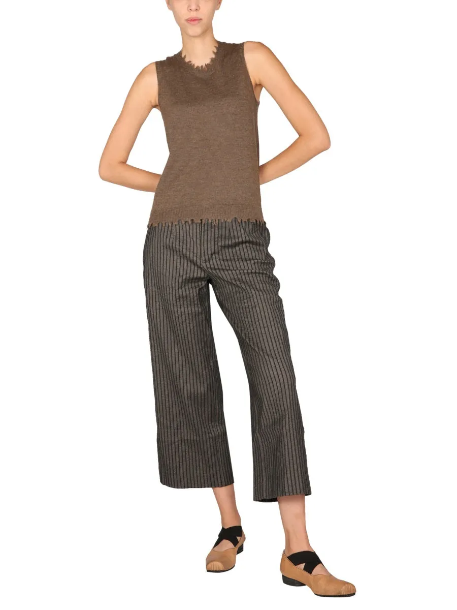 Uma Wang Pinstriped Cropped Pants