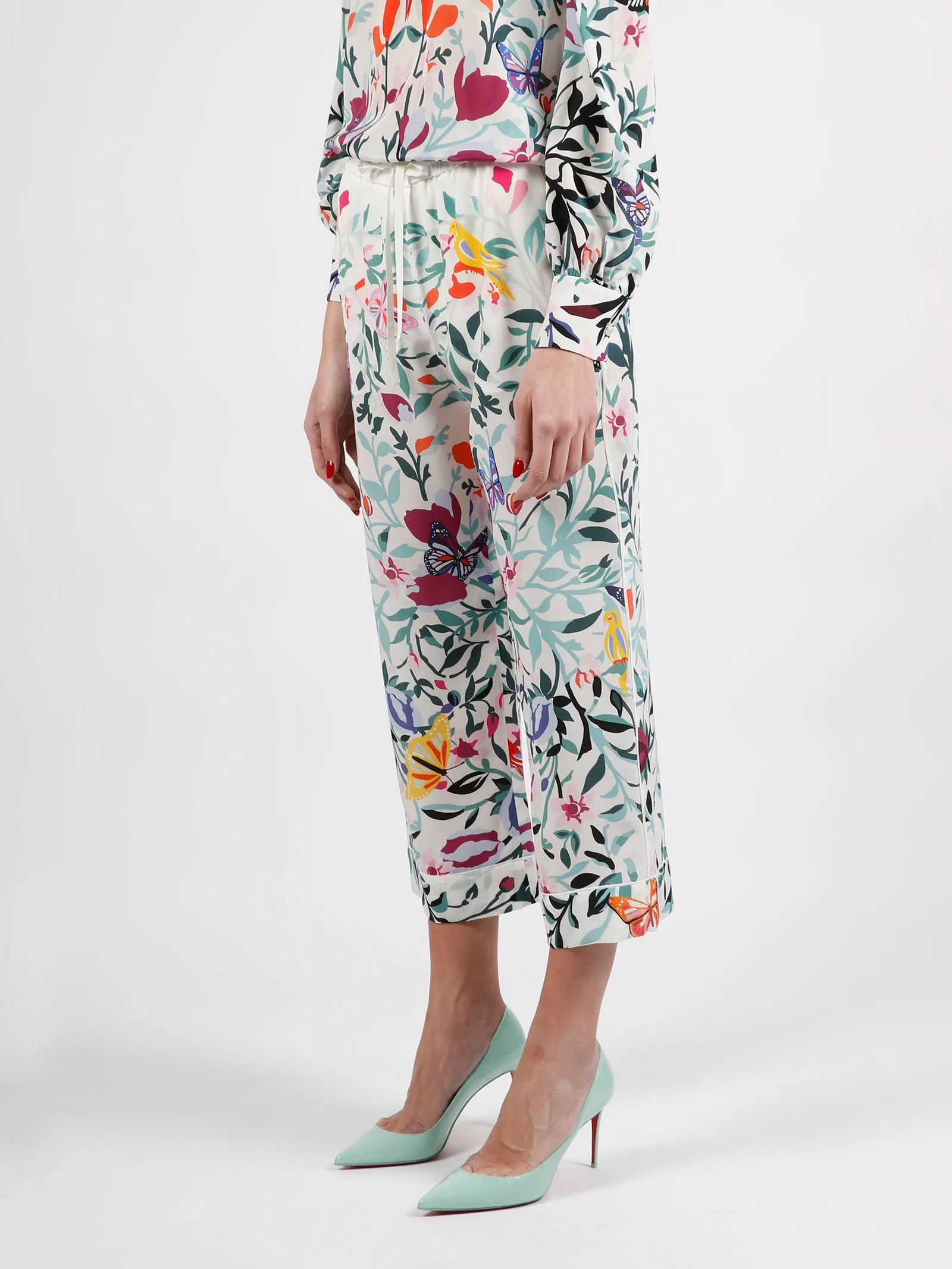 Valentino Floral Printed Drawstring Pants