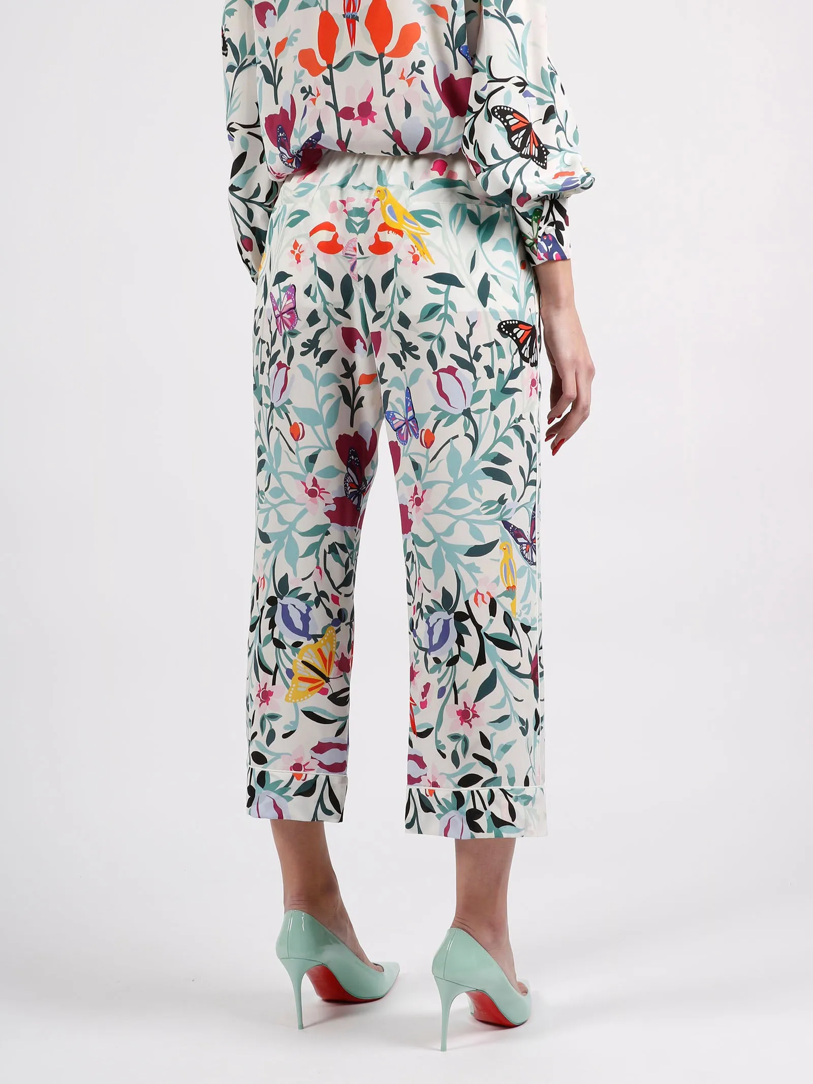 Valentino Floral Printed Drawstring Pants