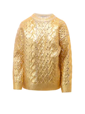 Valentino Metallic Effect Cable-Knit Jumper