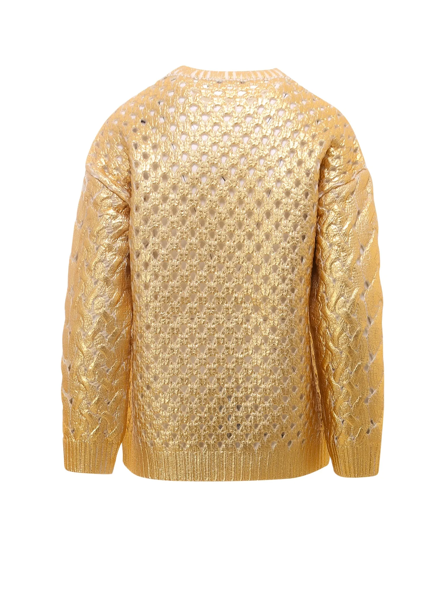 Valentino Metallic Effect Cable-Knit Jumper