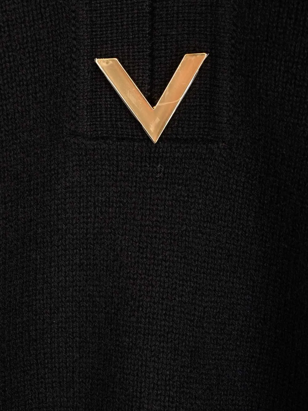 Valentino VGold Detailed V-Neck Knit Jumper