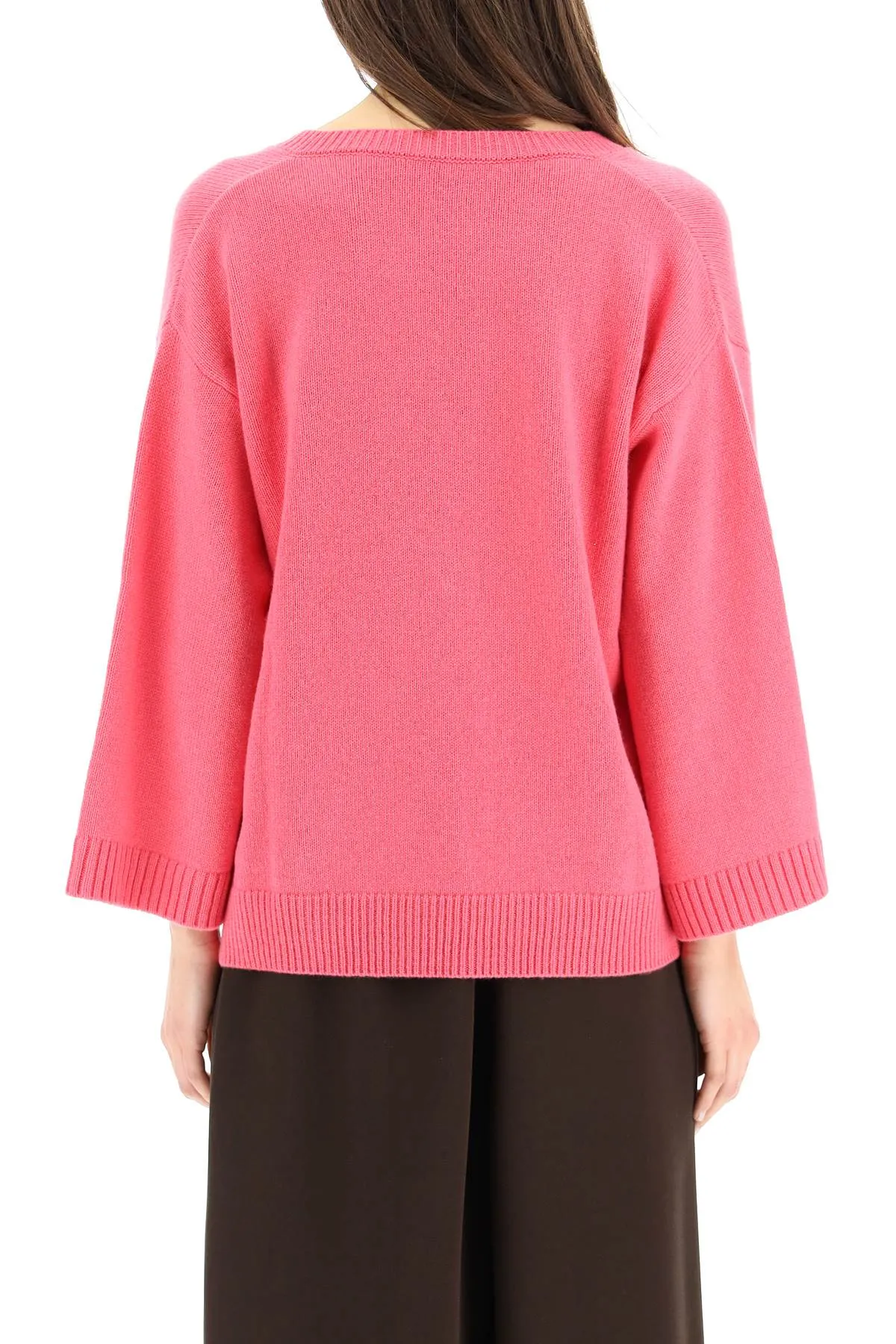 Valentino VGold Detailed V-Neck Knit Jumper