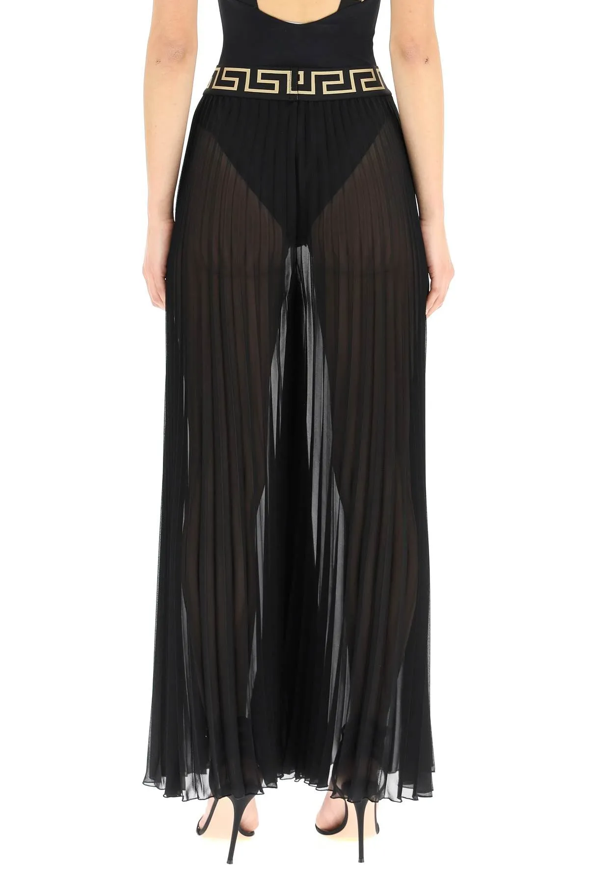 Versace Greca Band Pleated Pants