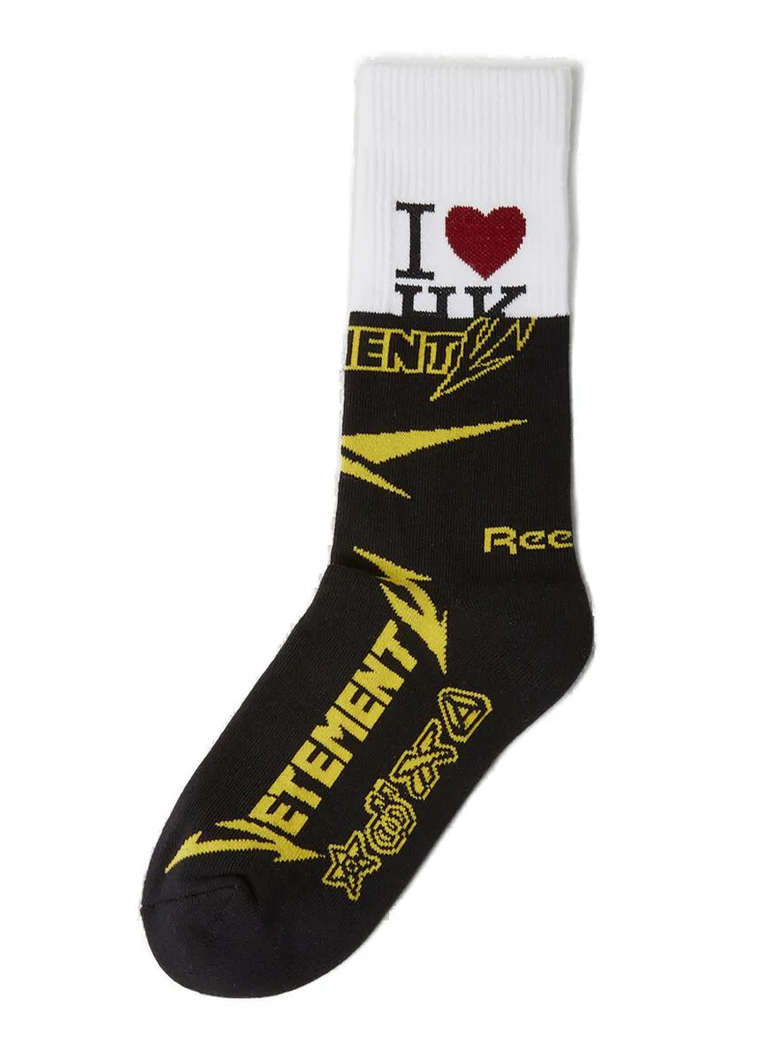 Vetements Abstract Printed Ribbed Socks