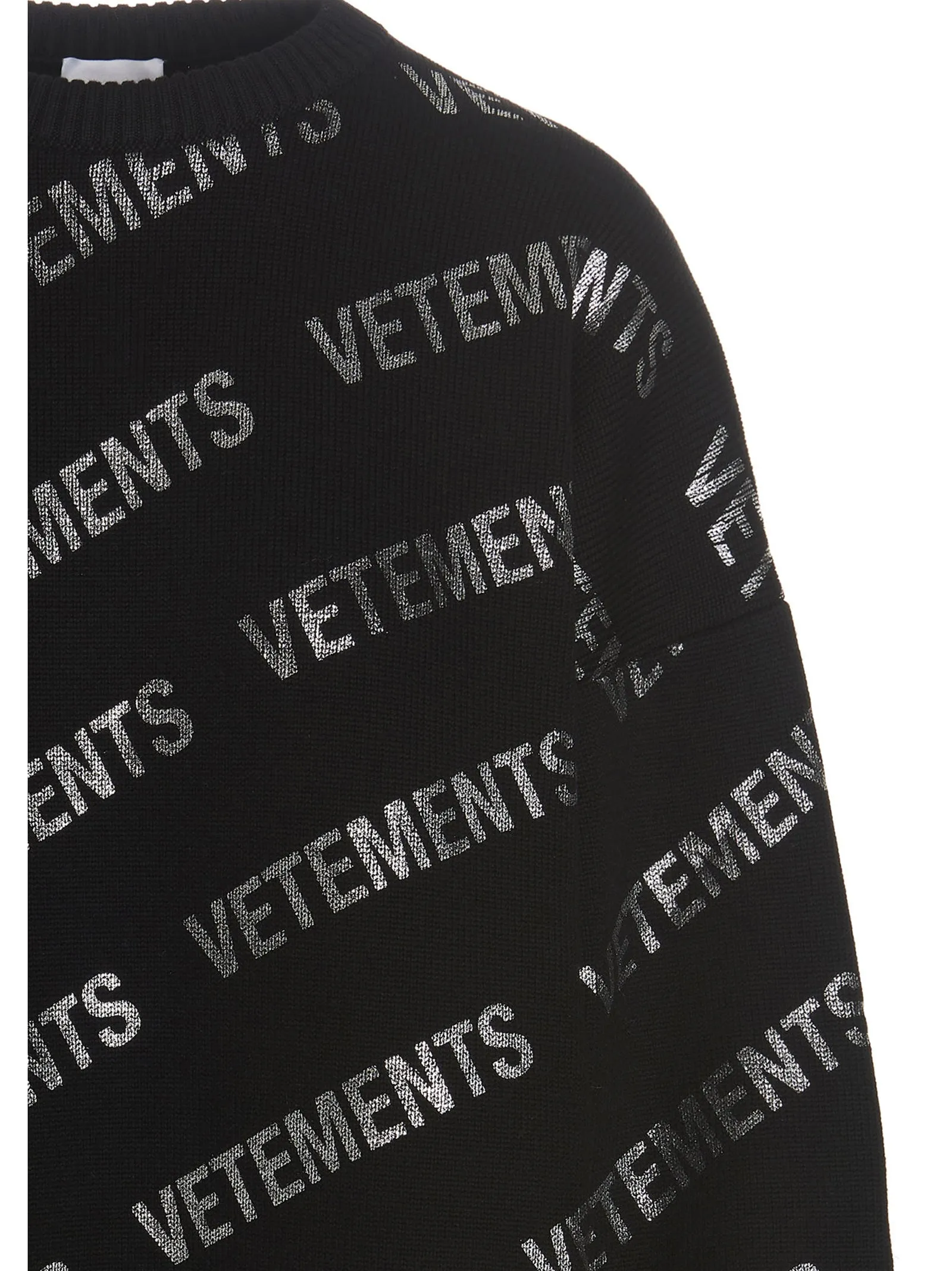 Vetements Logo Allover Printed Knit Jumper